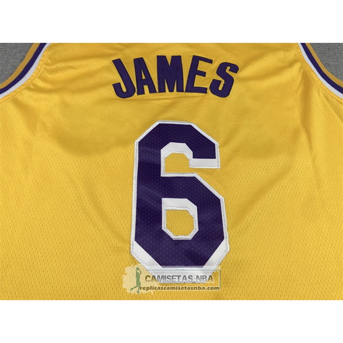Camiseta Los Angeles Lakers LeBron James NO 6 Icon 2022-23 Amarillo
